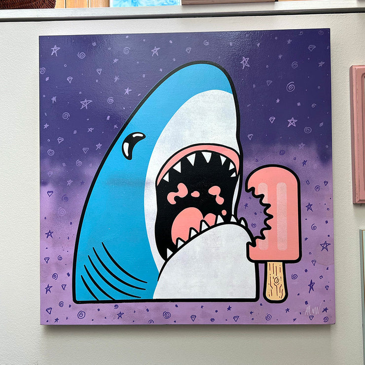 Brainfreeze Shark - Purple (ready to hang)