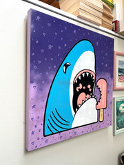 Brainfreeze Shark - Purple (ready to hang)