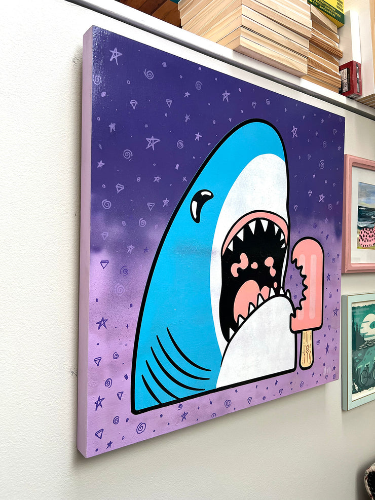 Brainfreeze Shark - Purple (ready to hang)