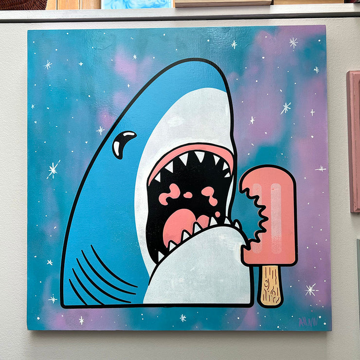 Brainfreeze Shark - Blue (ready to hang)