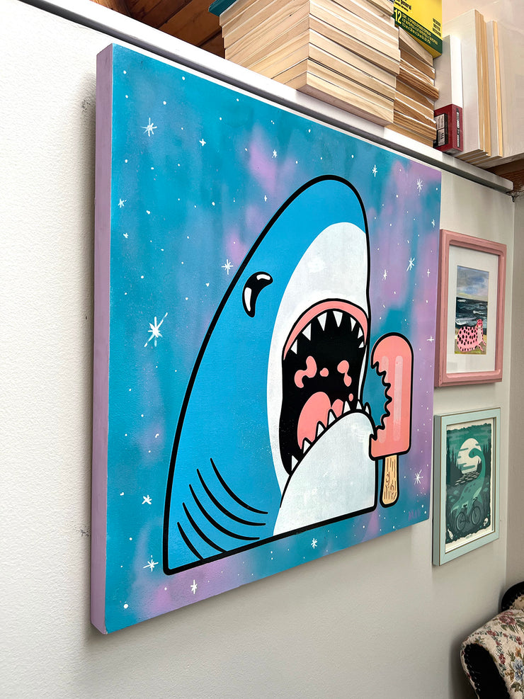 Brainfreeze Shark - Blue (ready to hang)