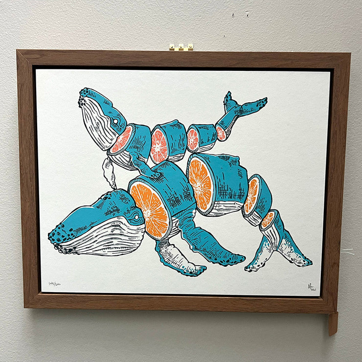 Framed Citrus Whales