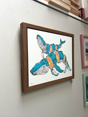 Framed Citrus Whales