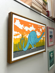Framed Downtown Dino - Sunset