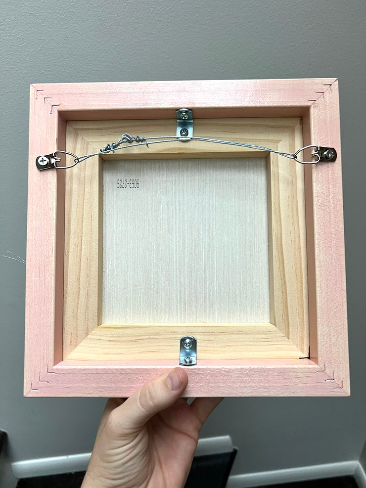 Framed Flower Girl - small, pink frame