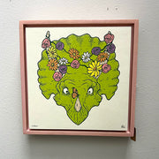 Framed Flower Girl - small, pink frame