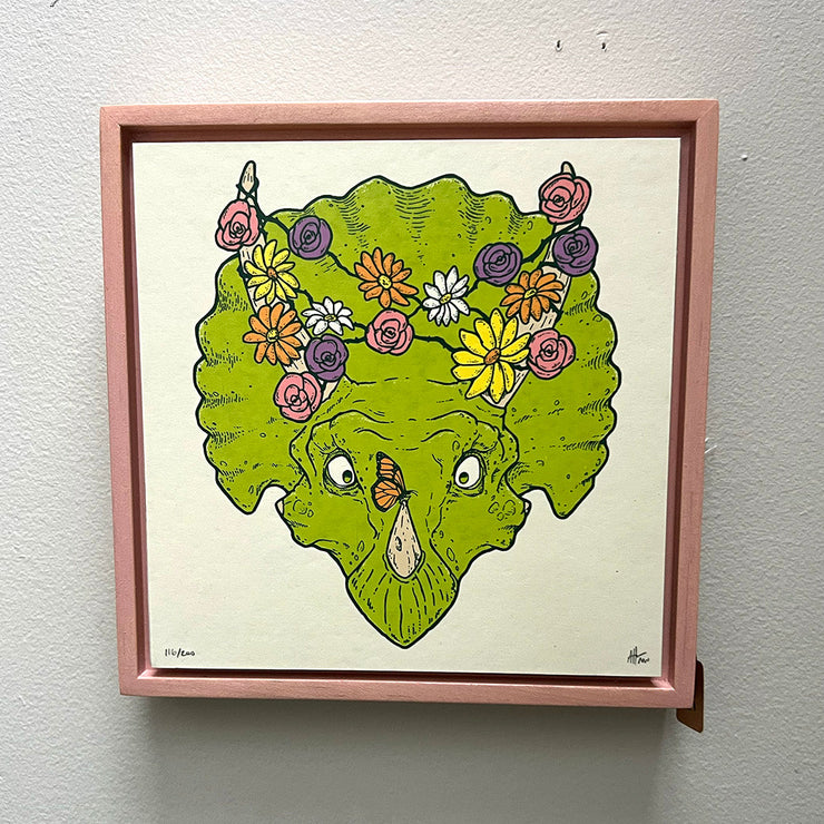 Framed Flower Girl - small, pink frame