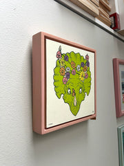 Framed Flower Girl - small, pink frame