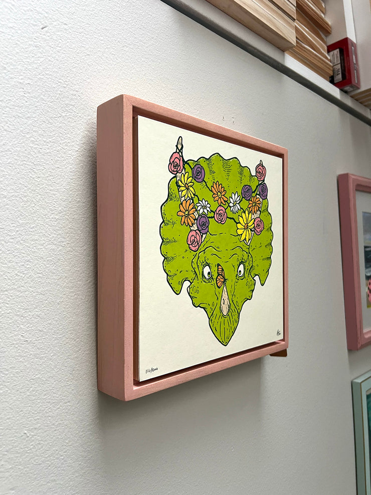 Framed Flower Girl - small, pink frame