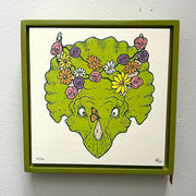 Framed Flower Girl - small, green frame