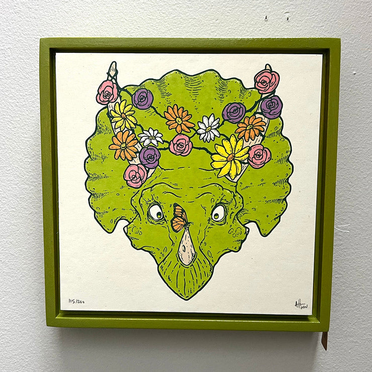 Framed Flower Girl - small, green frame