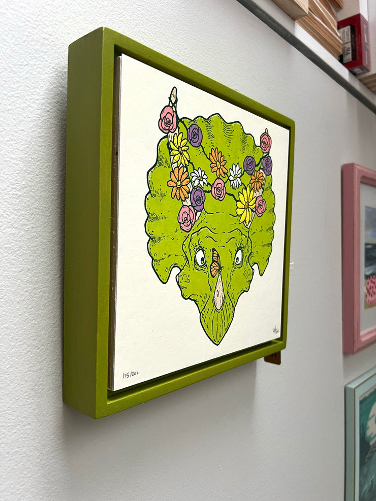 Framed Flower Girl - small, green frame