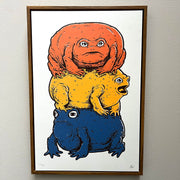 Framed Frog Tower - orange/peach/blue