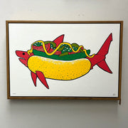 Framed Hot Dog Shark