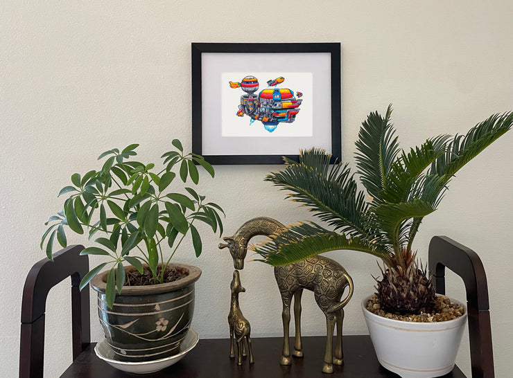 Out of the Blue Framed Original Drawing
