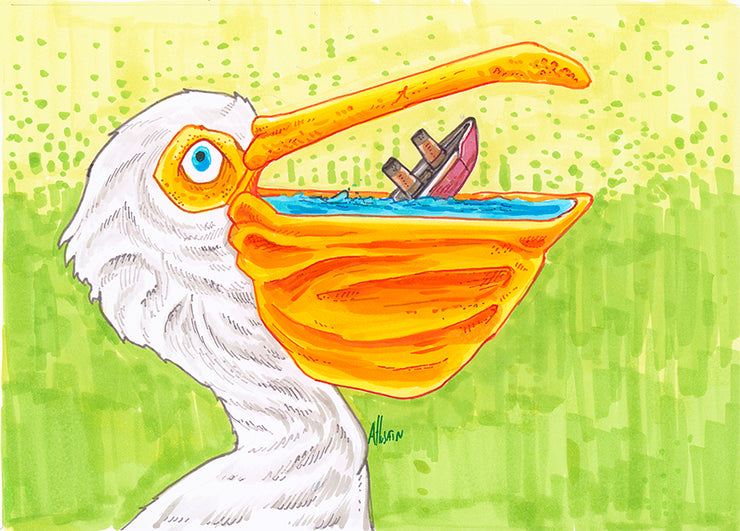 Pelican Original Drawing