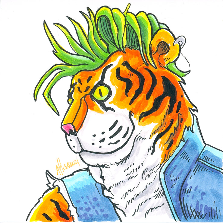 Daily drawing 9/30 Punk Tiger