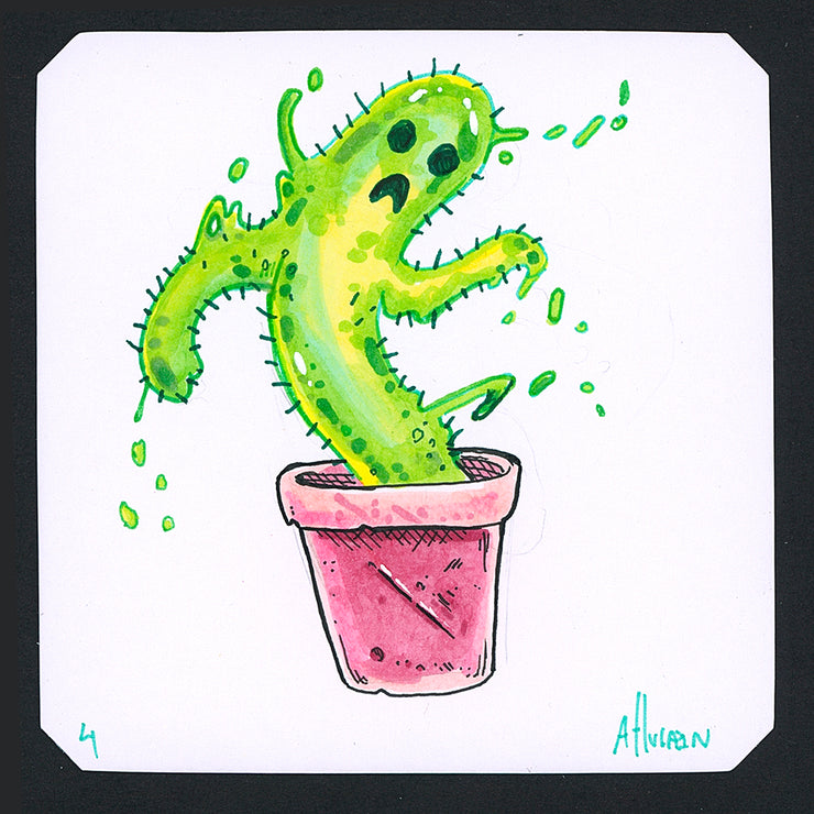 Relic #4 Ghostly Cactus Original Drawing