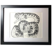 Framed Pen Drawing Tiger Soup