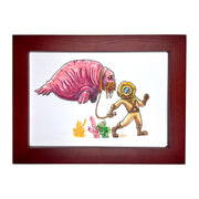 Framed Original Drawing Walrus Walk